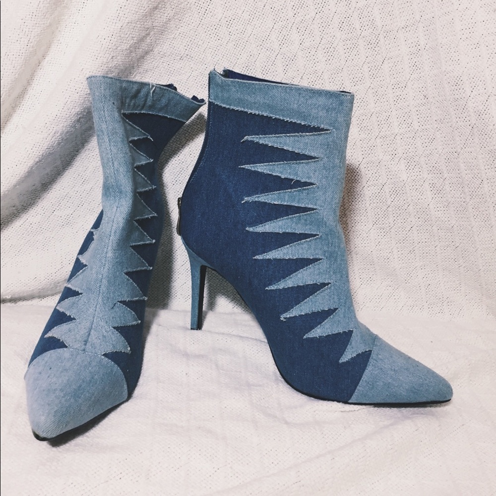 🌿 denim two tone booties 🌿